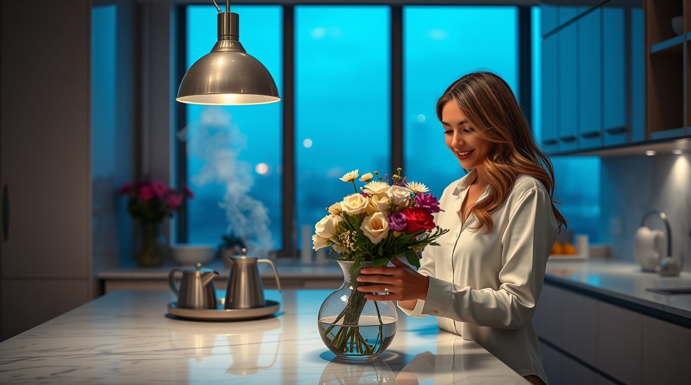 Элегантный интерьер с помощью стеклянных ваз